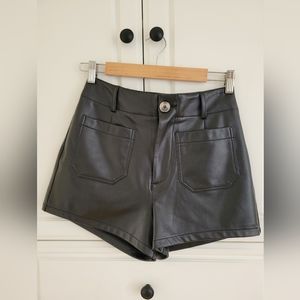 Anthropologie Maeve Collette Faux Leather Shorts